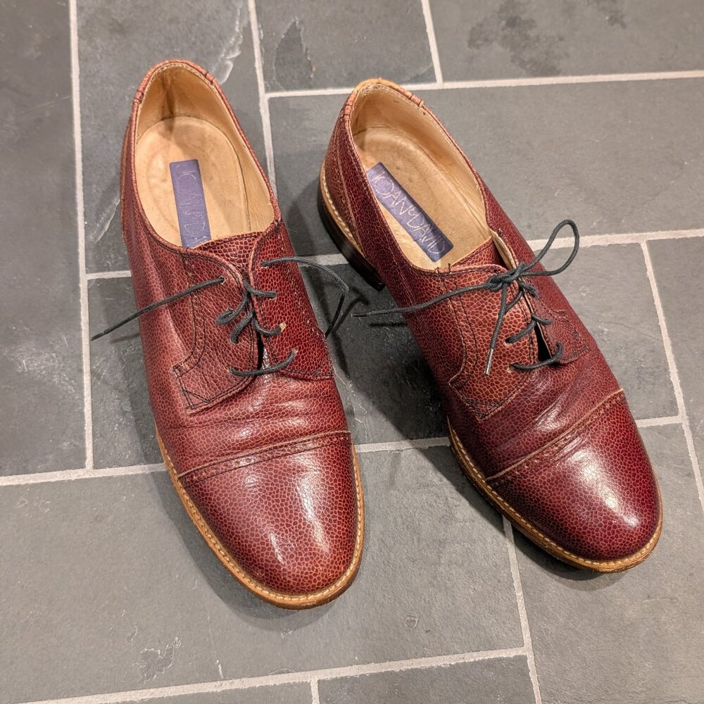 Vero Cuoio "Made in Italy" Burgundy Brown Leather Oxford Brogues - Women's sz 7 - Picture 2 of 14